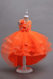 Rosa High Low Appliques Sparkly Girls Dresses