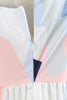 Cargar imagen en el visor de la galería, Correas de espagueti blanco Vestido geométrico impreso de la década de 1950