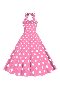 Pink Polka Dots Pin Up Vestido vintage de la década de 1950