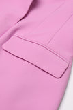 Pink Peak Lapel Chain Blazer de mujer con abalorios