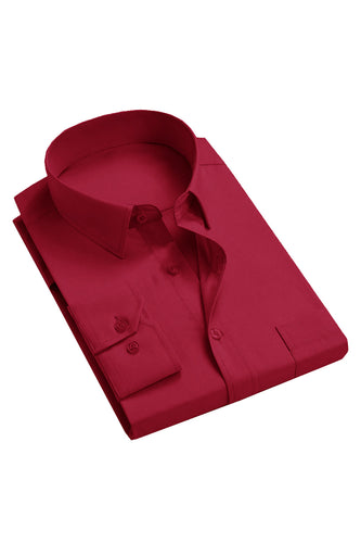 Camisa roja de manga larga para hombres
