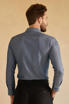 Camisa de traje manga larga azul marino