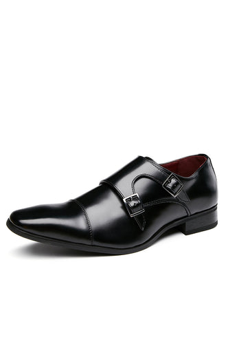 Zapatos de vestir de cuero negro para hombre