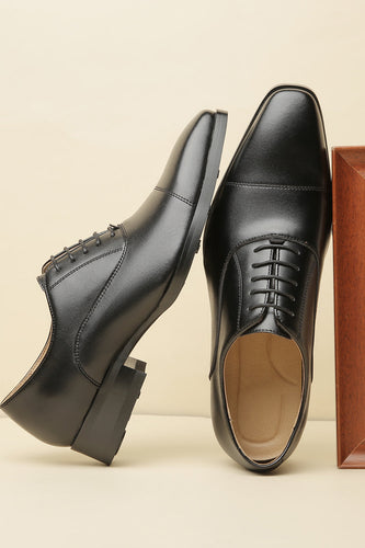 Zapatos formales de cuero negro para hombre
