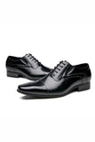 Negro Zapatos formales de cuero con cordones para hombre