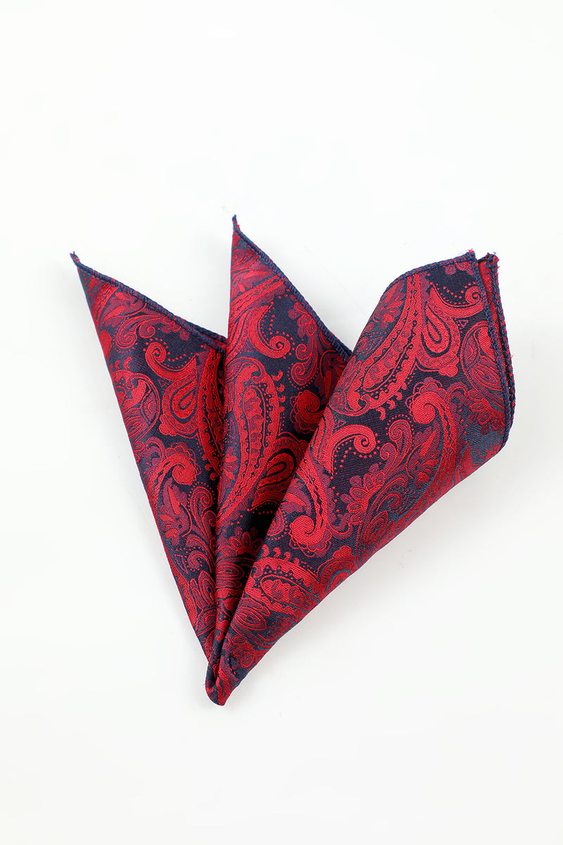 Cargar imagen en el visor de la galería, Borgoña Accesorio de 5 piezas Corbata y pajarita Pañuelo de bolsillo