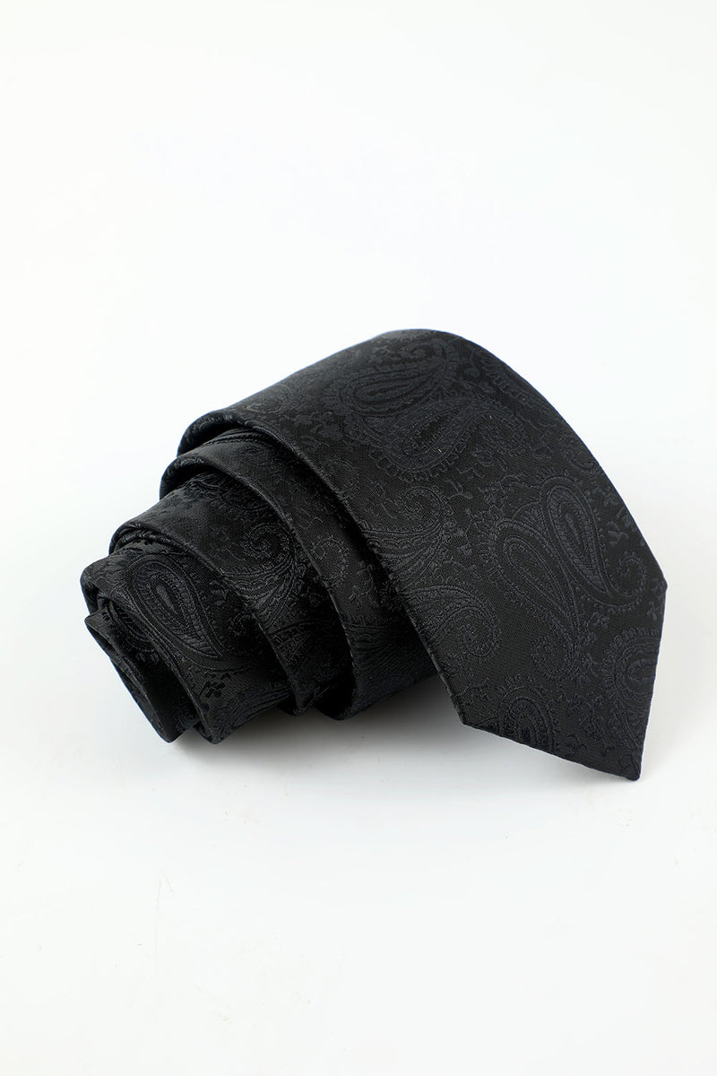Cargar imagen en el visor de la galería, Negro Hombre 5 Piezas Accesorio Corbata y Pajarita Pañuela de Bolsillo Cuadrado