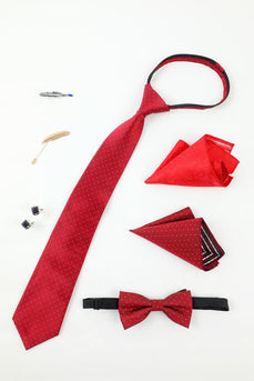 Rojo Accesorios para Hombre Corbata y pajarita Dos pañuelos de bolsillos cuadrados