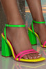 Cargar imagen en el visor de la galería, Color Contrast Ankle Strap Chunky Heels