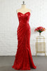 Cargar imagen en el visor de la galería, Funda Sweetheart Red Sequins Vestido de graduación con lentejuelas