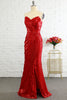 Cargar imagen en el visor de la galería, Funda Sweetheart Red Sequins Vestido de graduación con lentejuelas