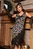 Vestido estilo flapper de los años 20 con cuello en V asimétrico