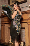 Vestido estilo flapper de los años 20 con cuello en V asimétrico