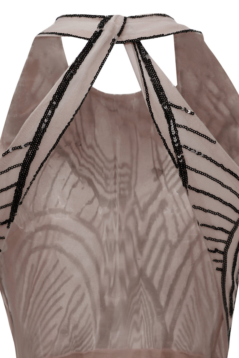 Cargar imagen en el visor de la galería, Negro Dorado Vestido de la década de 1920