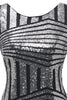 Cargar imagen en el visor de la galería, Vestido de cuello redondo plateado de la década de 1920 Flapper