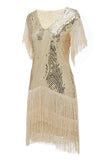 Vestido vintage de flecos de lentejuelas de la década de 1920