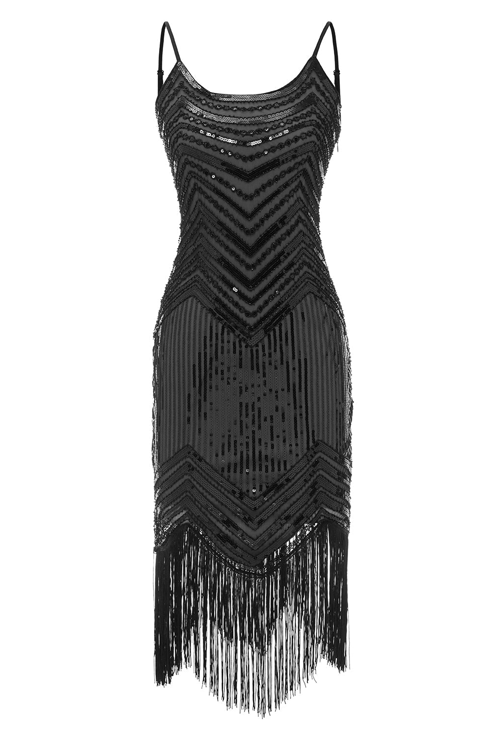 Vestido de lentejuelas vintage con flecos de la década de 1920