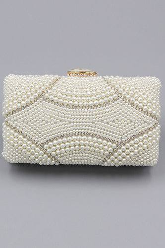 Clutch de fiesta Ivory Beaded Pearls