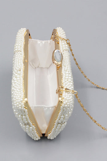 Clutch de fiesta Ivory Beaded Pearls