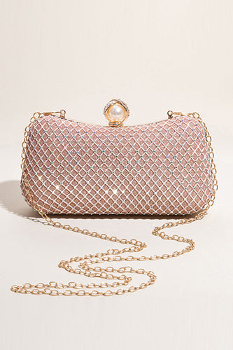 Glitter Blush Beaded Party Clutch
