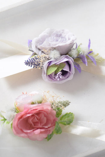 Blush Flower Wrist Corsage para boda