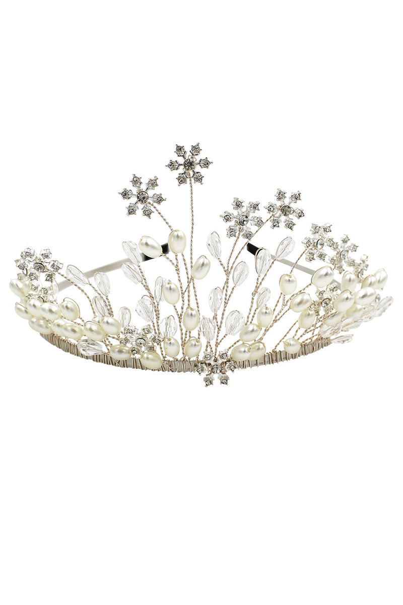 Cargar imagen en el visor de la galería, Pearl Snowflake Flower Corona nupcial