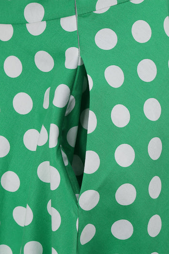 Vestido Verde Halter Polka Dots 1950s