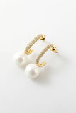 Pendientes dorados Pearl Beading