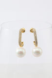 Pendientes dorados Pearl Beading