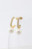 Pendientes dorados Pearl Beading