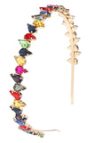 Diadema de pedrería dorada