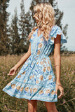 Blush Flower Print Vestido Boho de Verano