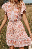 Blush Flower Print Vestido Boho de Verano