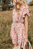 Blush Flower Print Vestido Boho de Verano