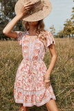 Blush Flower Print Vestido Boho de Verano