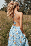 Estampado de flores Halter Summer Boho Dress