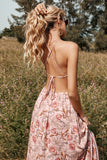 Estampado de flores Halter Summer Boho Dress