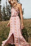 Estampado de flores Halter Summer Boho Dress