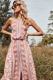 Estampado de flores Halter Summer Boho Dress