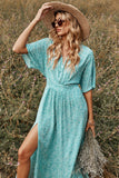 Vestido Boho de Verano con Estampado Verde