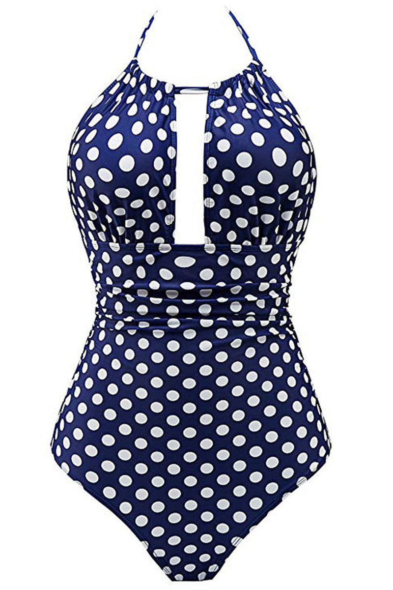 Cargar imagen en el visor de la galería, Trajes de baño Halter navy de una pieza