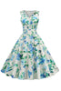 Cargar imagen en el visor de la galería, V Cuello Azul Claro 1950s Vintage Dress