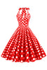 Cargar imagen en el visor de la galería, Red Button Polka Dots 1950s Pin Up Dress