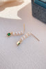 Cargar imagen en el visor de la galería, Pendientes de perlas naturales con pedrería verde