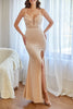Cargar imagen en el visor de la galería, Sirena Vestido de fiesta Blush lentejuelas con hendidura