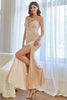 Cargar imagen en el visor de la galería, Sirena Vestido de fiesta Blush lentejuelas con hendidura