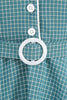 Cargar imagen en el visor de la galería, Vintage V Cuello Azul Vestido a cuadros de la década de 1950