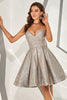 Cargar imagen en el visor de la galería, Vestido corto de regreso a casa gris plateado Sweetheart