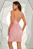 Cargar imagen en el visor de la galería, Rosa One Shoulder Lentejuelas Ajustado Vestido de cóctel