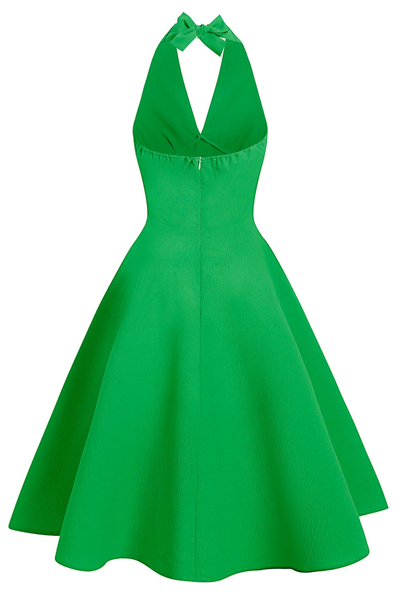Cargar imagen en el visor de la galería, Vestido verde vintage de los años 50